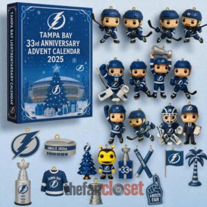 Tampa Bay Lightning 33rd Anniversary Advent Calendar Acrylic Hanging Decor Box 2025