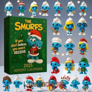 The Smurfs 2025 Christmas Limited Edition Advent Calendar Acrylic Hanging Decor Box