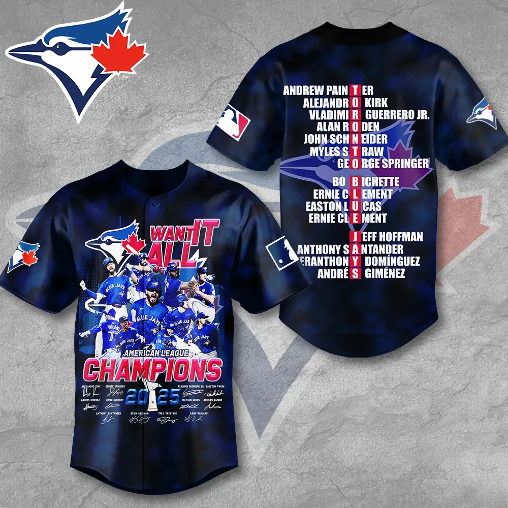Toronto Blue Jays 2025 American League Champions Baseball Jersey  TRT1029