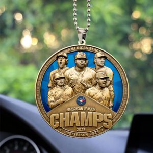 Toronto Blue Jays 2025 American League Champions Custom shape 2-sided Acrylic Car Ornament  TRT1019
