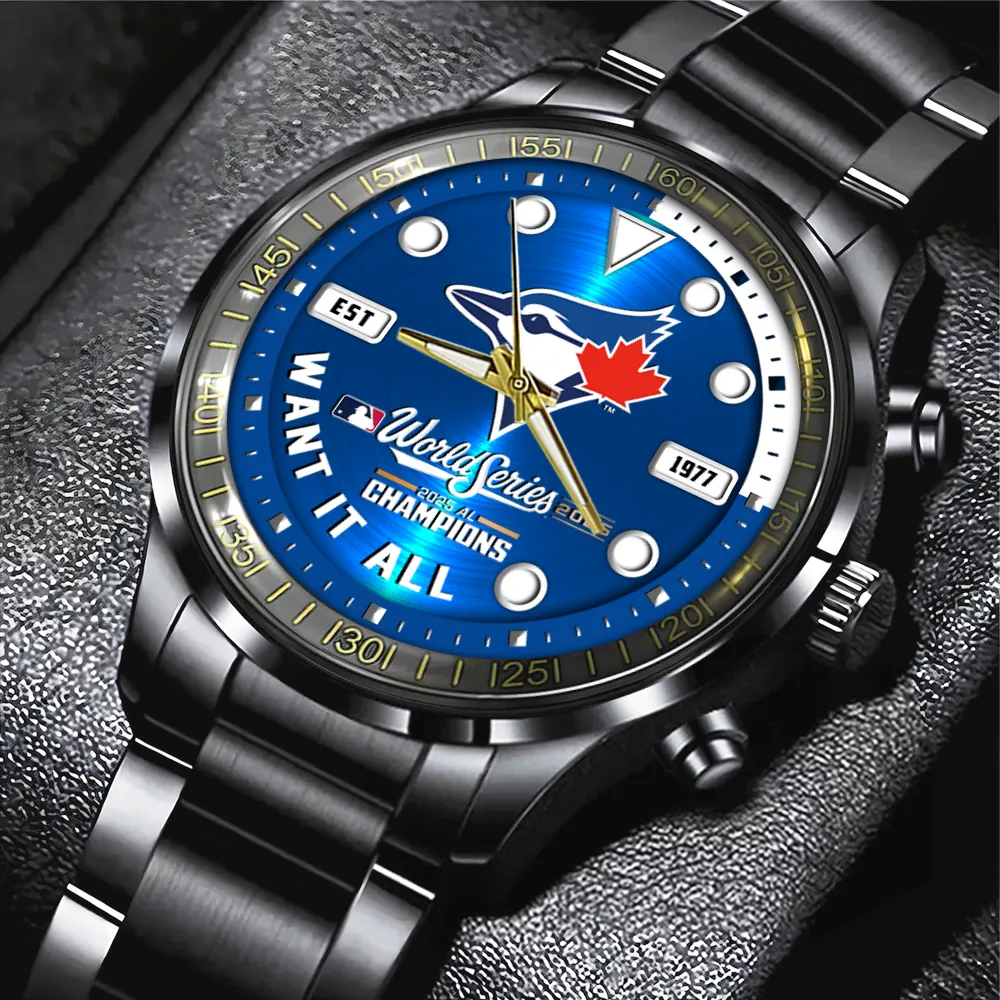 Toronto Blue Jays World Series 2025 Black Stainless Steel Watch  TRT1000