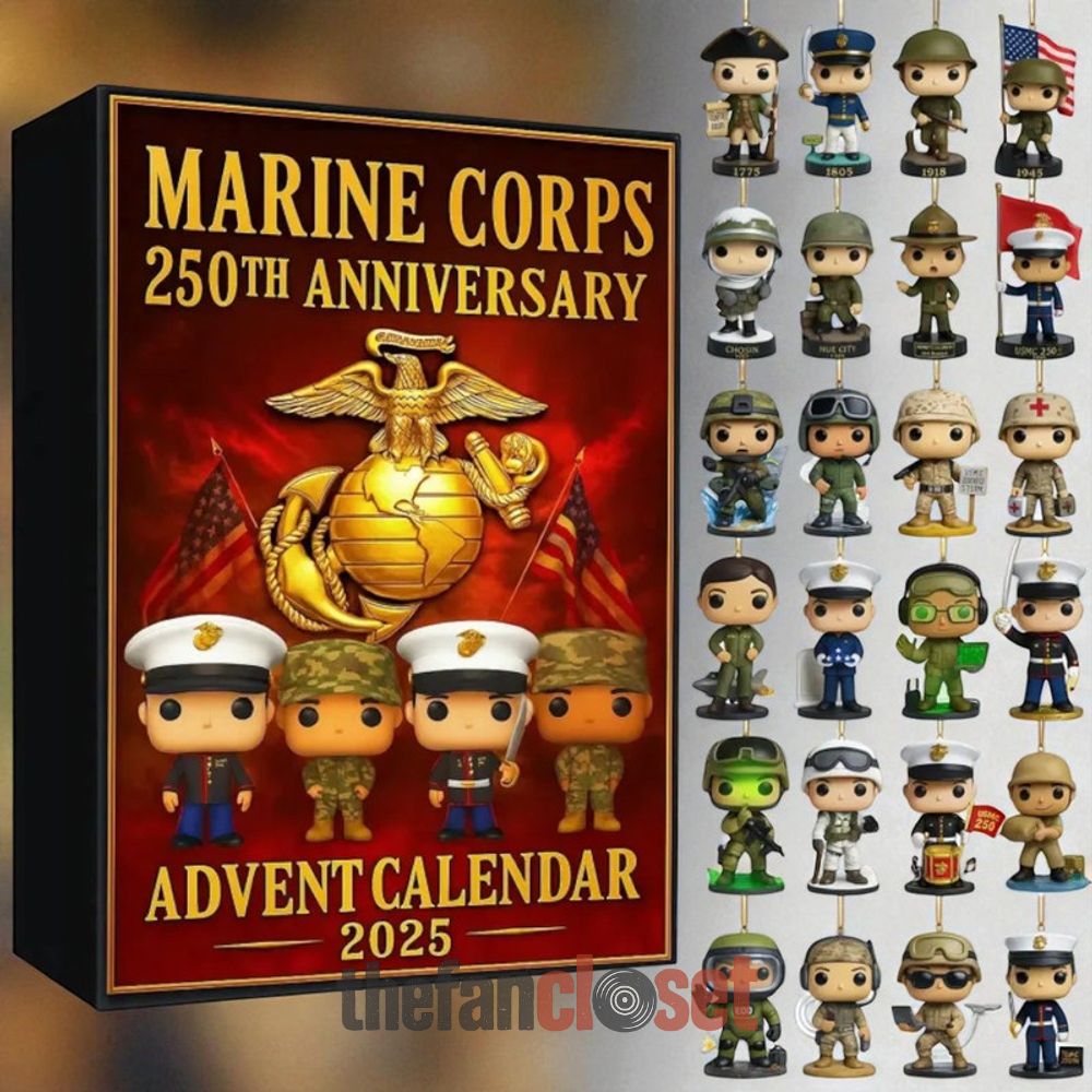 US Marine Corps 250th Anniversary Advent Calendar 2025 U.S. Marine Corps 250th Anniversary Advent Calendar Acrylic Hanging Decor Box 2025