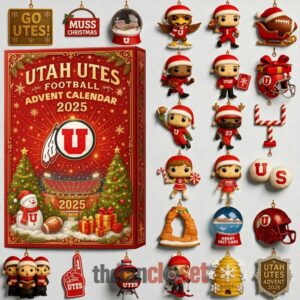 Utah Utes Football Advent Calendar Acrylic Hanging Decor Box 2025