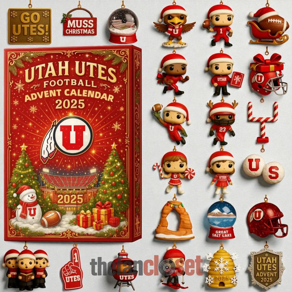 Utah Utes Football Advent Calendar 2025 Utah Utes Football Advent Calendar Acrylic Hanging Decor Box 2025