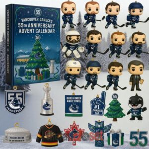 Vancouver Canucks 55th Anniversary Advent Calendar Acrylic Hanging Decor Box