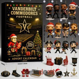 Vanderbilt Commodores 135th Anniversary Advent Calendar Acrylic Hanging Decor Box 2025