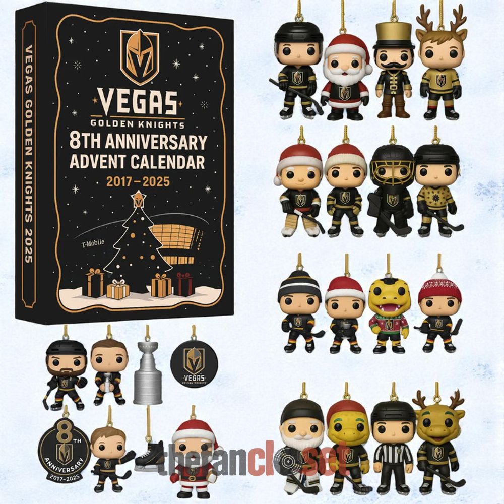 Vegas Golden Knights 8th Anniversary Advent Calendar Vegas Golden Knights 8th Anniversary Advent Calendar Acrylic Hanging Decor Box