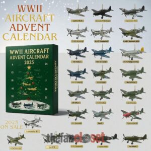 WWII Aircraft Advent Calendar Acrylic Hanging Decor Box 2025