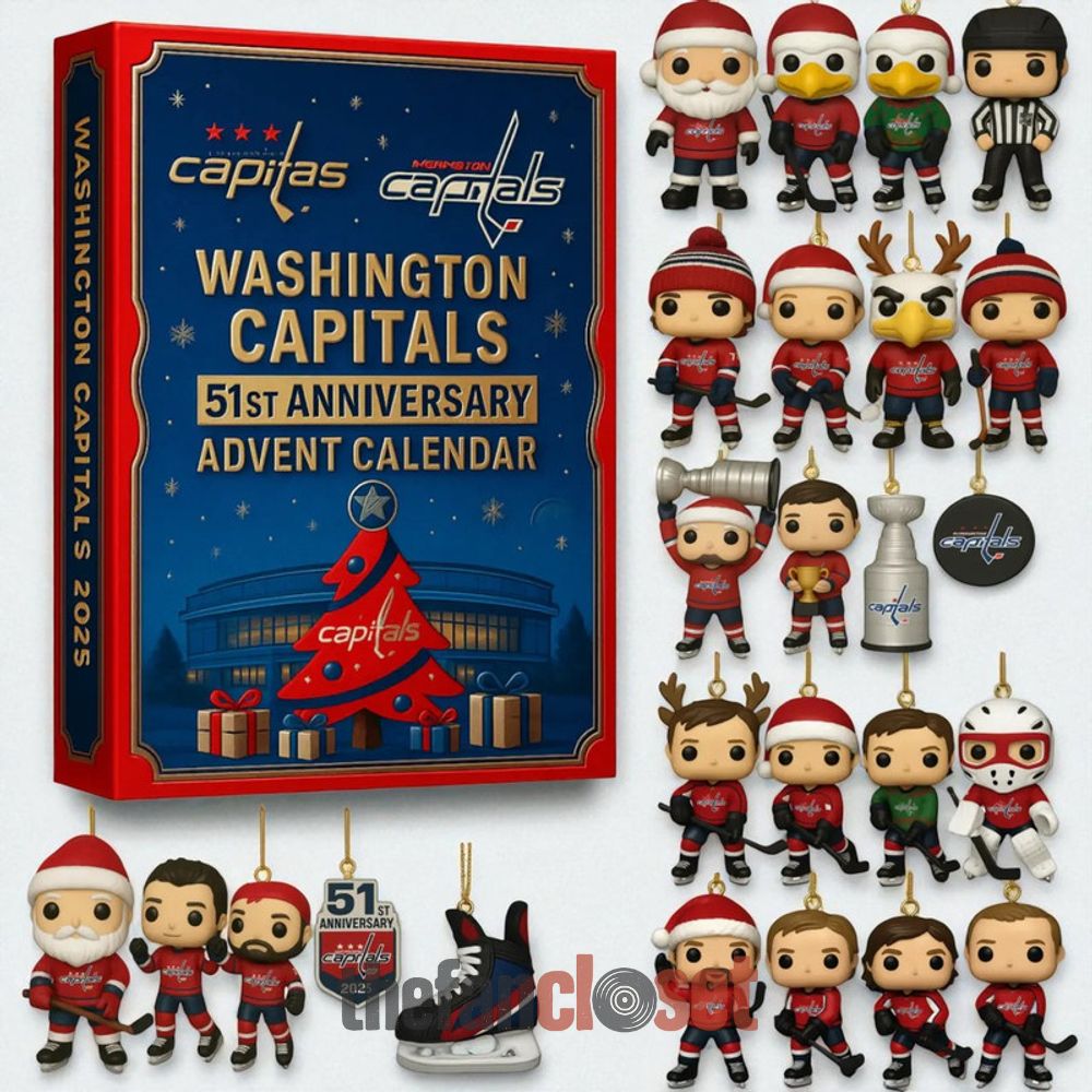 Washington Capitals 51st Anniversary Advent Calendar 2025 Washington Capitals 51st Anniversary Advent Calendar Acrylic Hanging Decor Box 2025