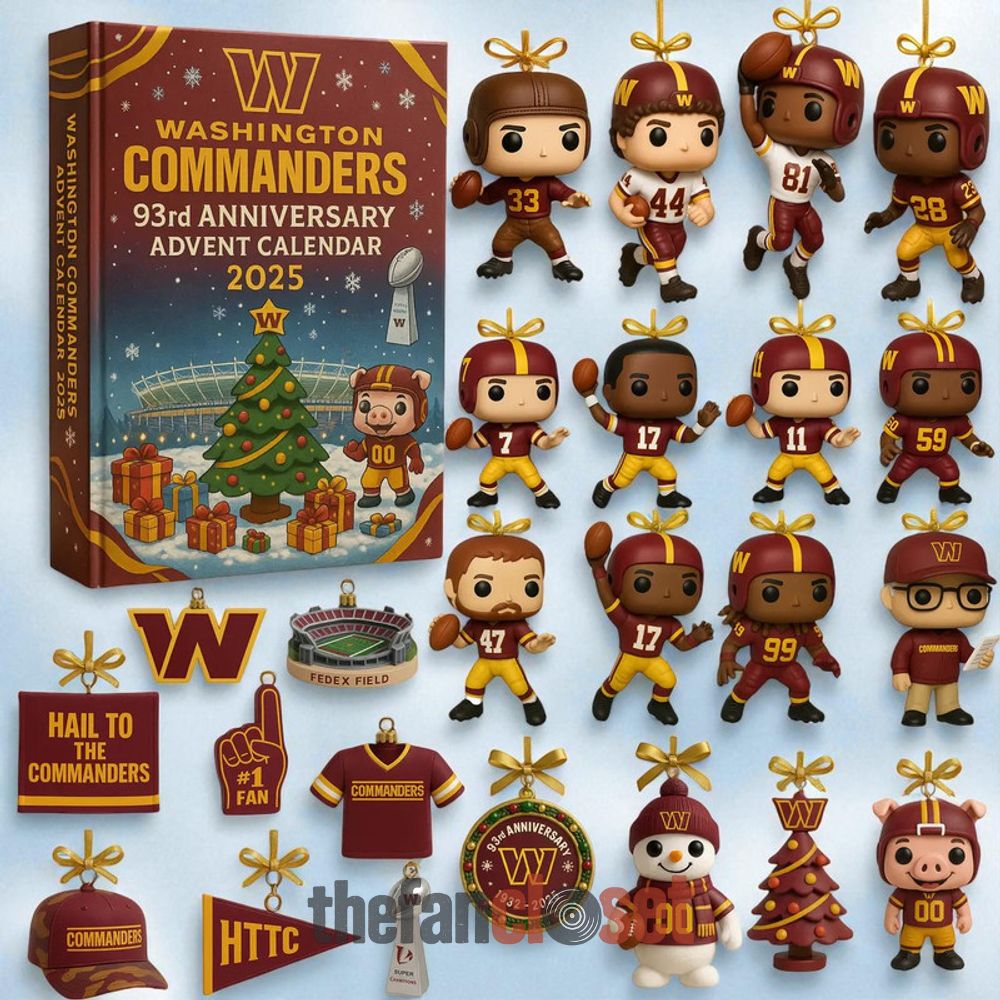 Washington Commanders 93rd Anniversary Advent Calendar 2025 Washington Commanders 93rd Anniversary Advent Calendar Acrylic Hanging Decor Box 2025