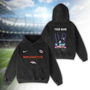Denver Broncos Bad Bunny Super Bowl LX 2026 2D Washed Hoodie