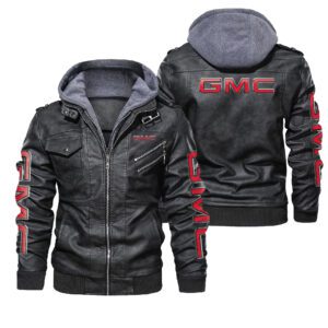 Gmc Black Brown Leather Jacket LIZ030