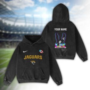 Jacksonville Jaguars Bad Bunny Super Bowl LX 2026 2D Washed Hoodie