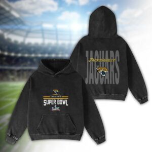 Jacksonville Jaguars Bad Bunny Super Bowl LX 2026 2D Washed Hoodie