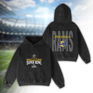 Los Angeles Rams Bad Bunny Super Bowl LX 2026 2D Washed Hoodie