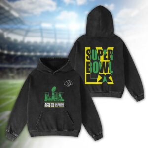 Los Angeles Rams Bad Bunny Super Bowl LX 2026 2D Washed Hoodie