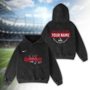 New England Patriots Bad Bunny Super Bowl LX 2026 2D Washed Hoodie