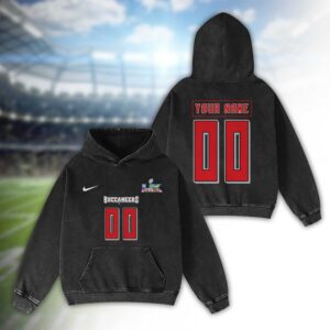Tampa Bay Buccaneers Bad Bunny Super Bowl LX 2026 2D Washed Hoodie