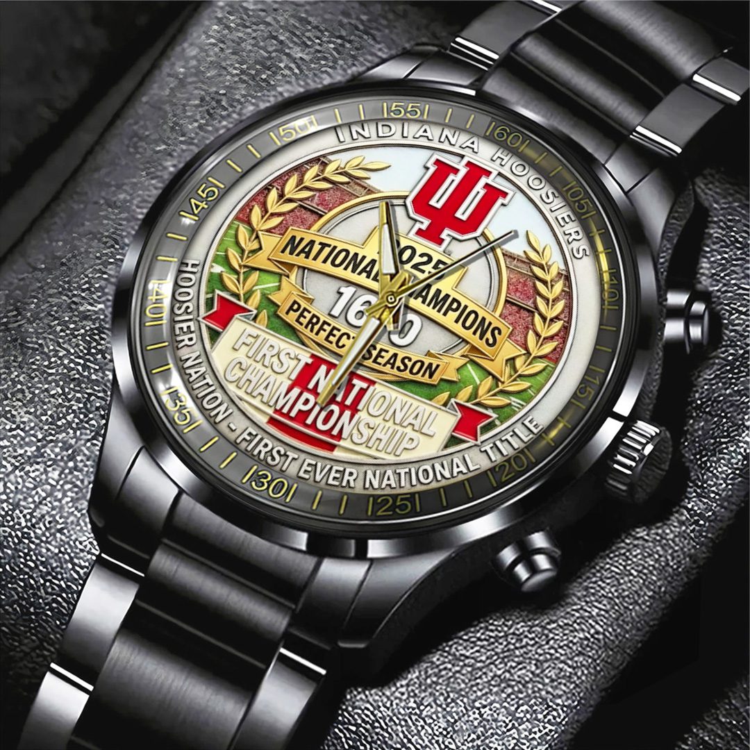 Indiana-Hoosiers-Football-2025-National-Champions-Black-Stainless-Steel-Watch-CHAMP20278-1