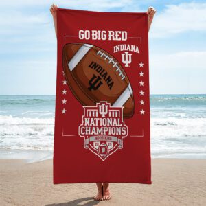 Indiana Hoosiers Football 2025 National Champions Rectangle Beach Towel CHAMP20292