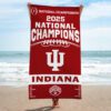 Indiana Hoosiers Football 2025 National Champions Rectangle Beach Towel CHAMP20322