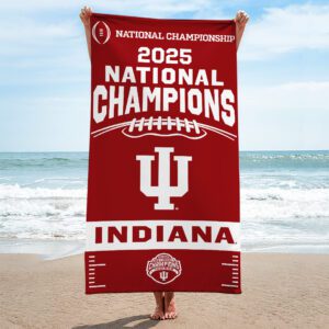 Indiana Hoosiers Football 2025 National Champions Rectangle Beach Towel CHAMP20322