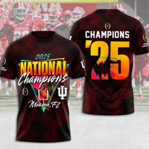 Indiana Hoosiers Football 2025 National Champions Unisex Performance T-Shirt CHAMP20367