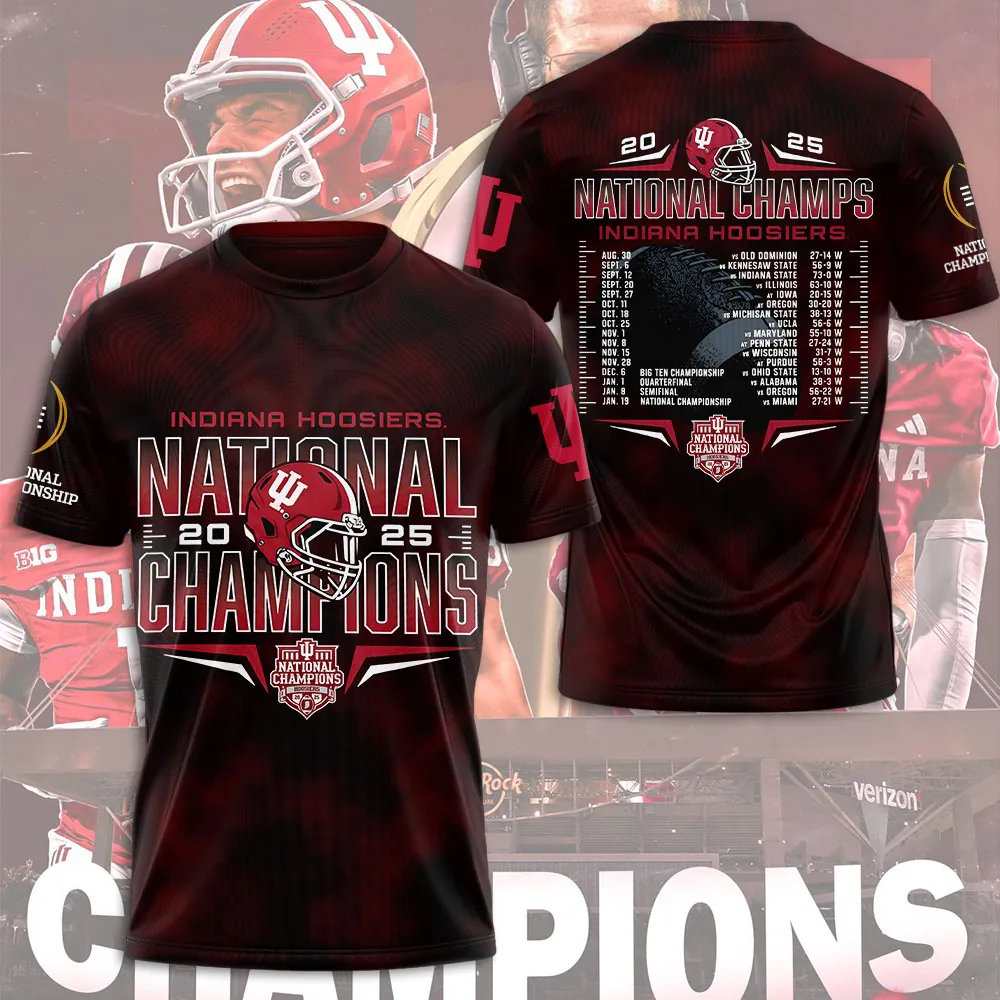 Indiana Hoosiers Football 2025 National Champions Unisex Performance T-Shirt CHAMP20372