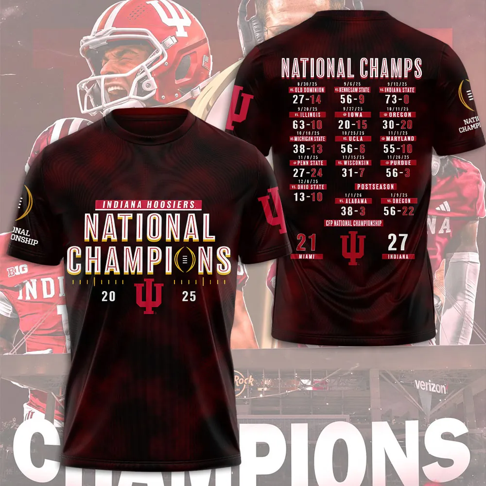 Indiana Hoosiers Football 2025 National Champions Unisex Performance T-Shirt CHAMP20378