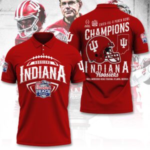 Indiana Hoosiers Football 2026 Peach Bowl Champions Polo Shirt CHAMP20452