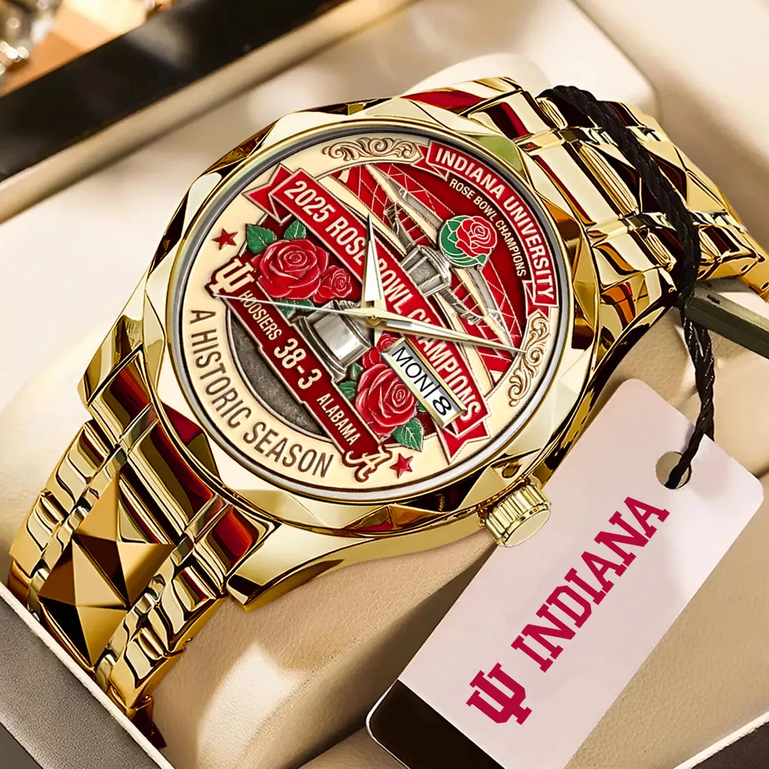 Indiana Hoosiers Football 2026 Rose Bowl Champions Alloy Luxury Quartz Watch - HOATT15729 CHAMP20319