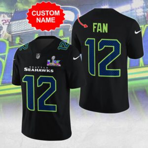 Personalized Seattle Seahawks Super Bowl LX 3D Football Jersey