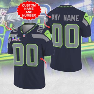 Personalized Seattle Seahawks Super Bowl LX 3D Football Jersey