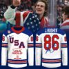 USA Men's Hockey 2026 Winter Olympics Gold Medal Jack Hughes Limited Edition Jersey CHAMP20277