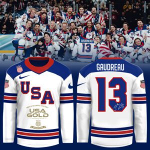 USA Men's Hockey 2026 Winter Olympics Gold Medal Johnny Gaudreau Limited Edition Jersey CHAMP20279