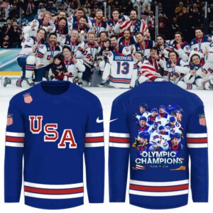 USA Men's Hockey 2026 Winter Olympics Gold Medal Limited Edition Jersey CHAMP20280