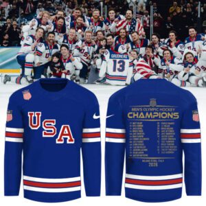 USA Men's Hockey 2026 Winter Olympics Gold Medal Limited Edition Jersey CHAMP20282
