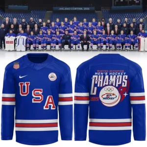 USA Men's Hockey 2026 Winter Olympics Gold Medal Limited Edition Jersey CHAMP20284
