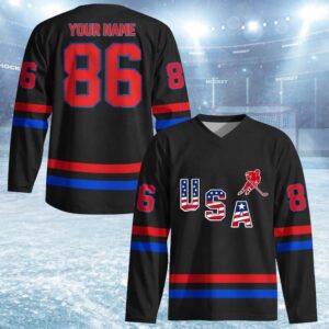 Winter Sports 2026 Games Hockey Jersey USA Team Sport Gift for Sports Fan Figure Patriotic Gift Speed Fan Gift for Hocky Fan