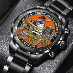 Detroit Tigers 125th Anniversary 2026 Black Stainless Steel Watch SPM1105