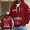 Indiana Hoosiers Football 2025 Big Ten Champions 3D Unisex Waffle Hoodie UWH1036