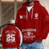 Indiana Hoosiers Football 2025 National Champions 3D Unisex Waffle Hoodie UWH1002