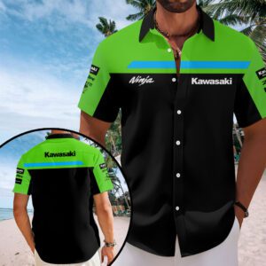 Kawasaki WorldSBK Team 2026 Short Sleeve Button-Down Shirt Hawaiian Shirt SPM1120