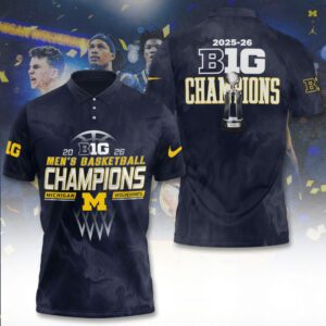 Michigan Wolverines Men's Basketball 2026 Big Ten Champions Polo Shirt SPM1208