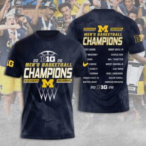 Michigan Wolverines Men's Basketball 2026 Big Ten Champions Unisex Performance T-Shirt SPM1165