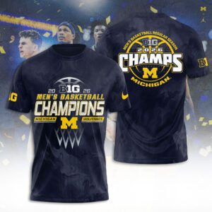 Michigan Wolverines Men's Basketball 2026 Big Ten Champions Unisex Performance T-Shirt SPM1167
