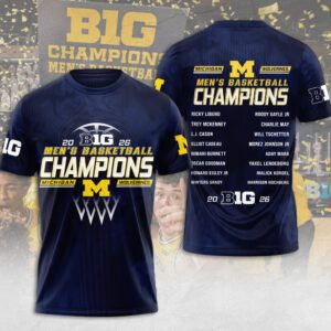 Michigan Wolverines Men's Basketball 2026 Big Ten Champions Unisex Performance T-Shirt SPM1168