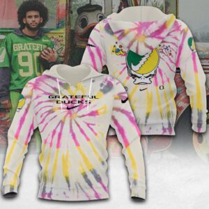 Oregon Ducks Men's Basketball x Grateful Ducks Steal Your Face 3D Hoodie SPM1236