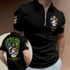 Oregon Ducks Men's Basketball x Grateful Ducks Steal Your Face Zipper Polo Shirt SPM1055