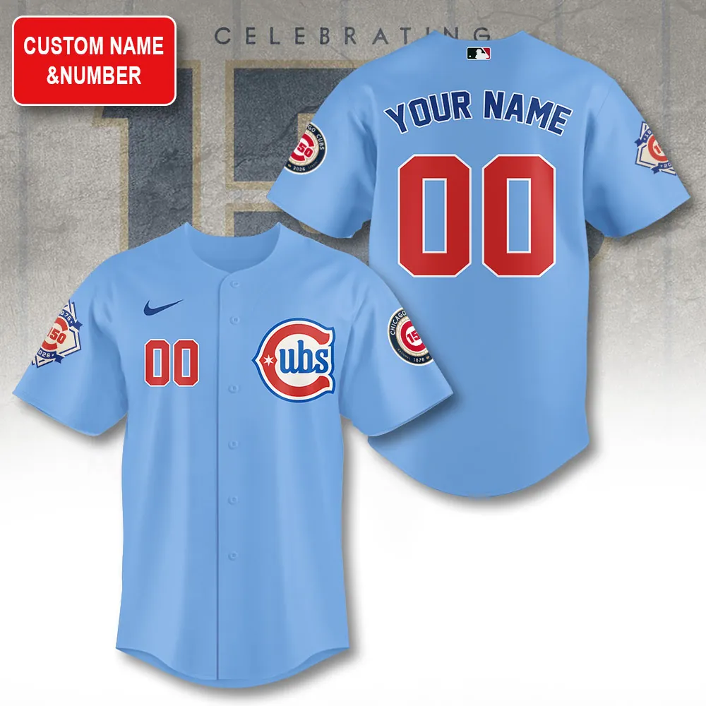 Personalized Chicago Cubs 150th Anniversary Baseball Jersey SPM1041